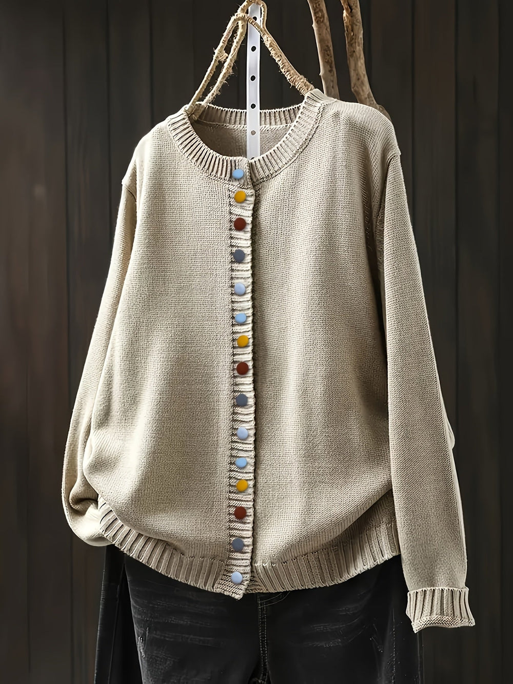 Rosamund | Women's Knit Button-Through Cardigan - Pink - Image 2