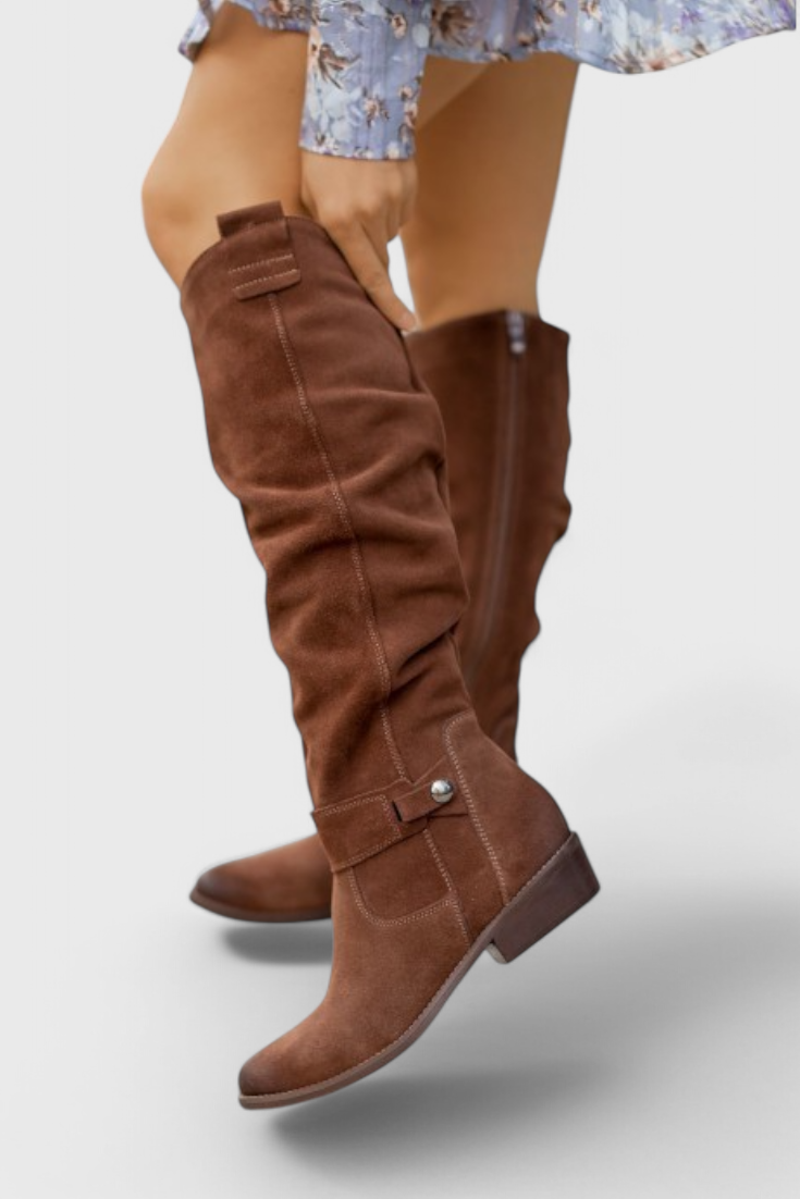 Rosanna | Women's Knee High Brown Boots - Image 1