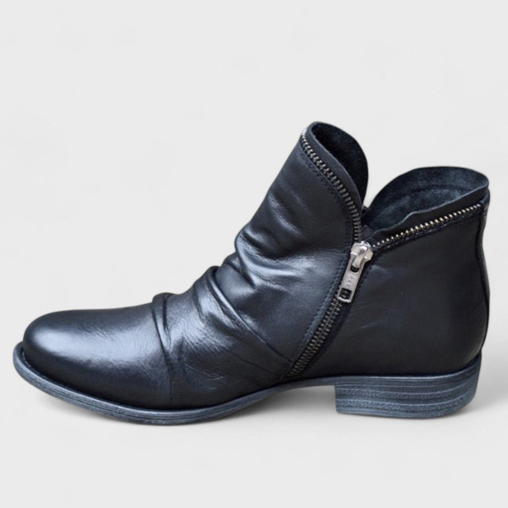 Rosemarie | Women's Purple Zip Up Ankle Boots - Image 2