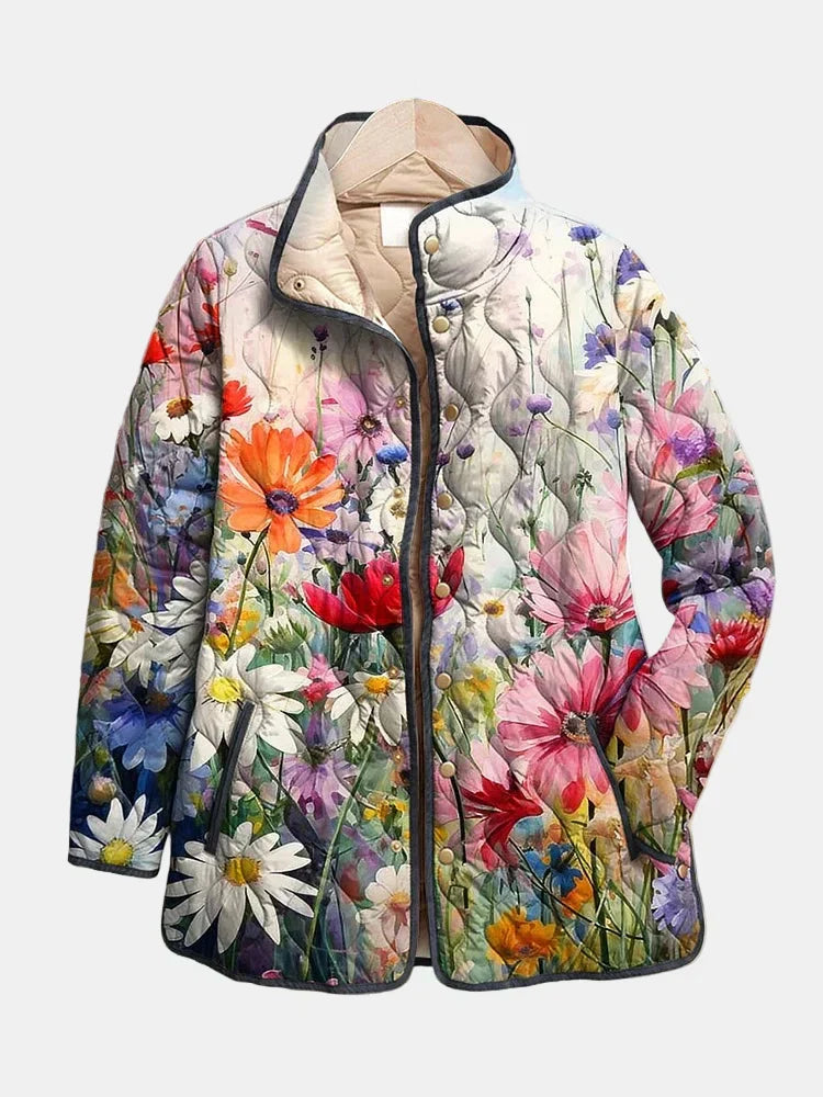 Roslyn | Women's Floral Quilted Jacket - Floral - Image 1
