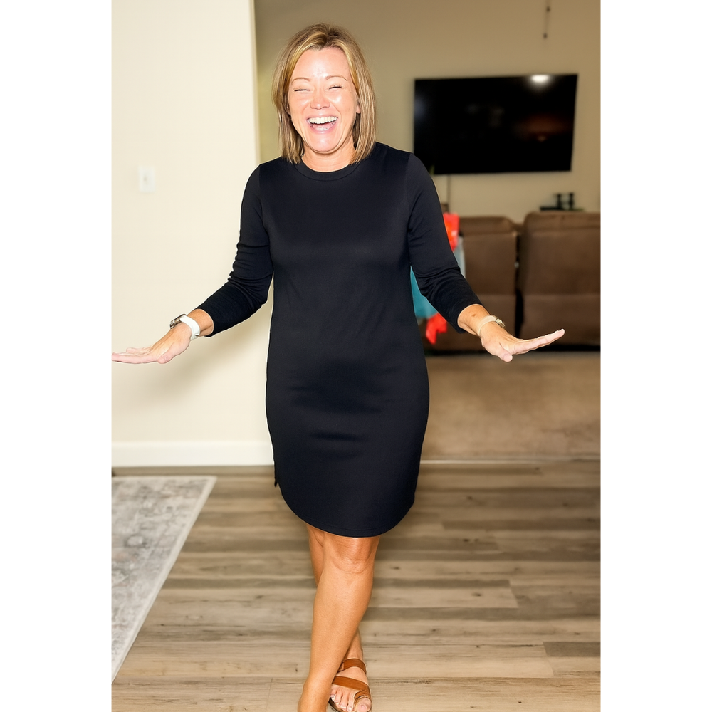 Rowanne | Women's Long Sleeve Round Neck Dress - Image 2