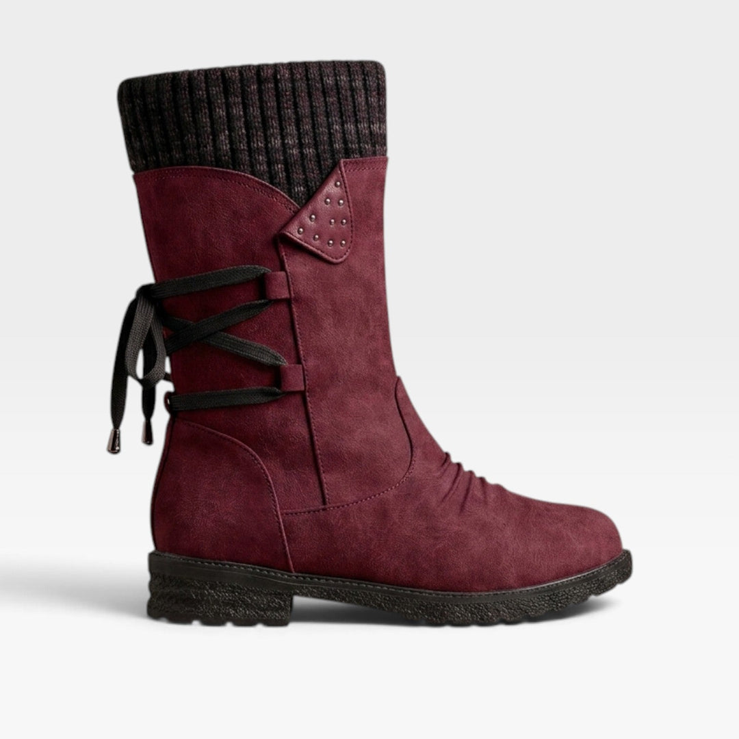 Rowanthorpe | Women's Mid-Calf Winter Boots - Burgundy - Image 1