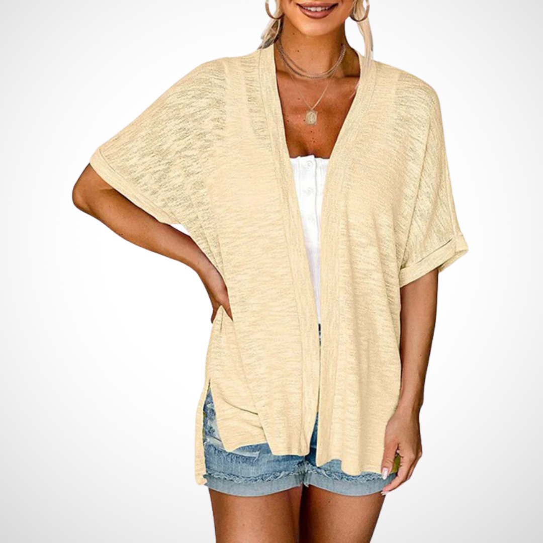 Rowena | Women's Short Sleeve Open Front Cardigan - Image 1