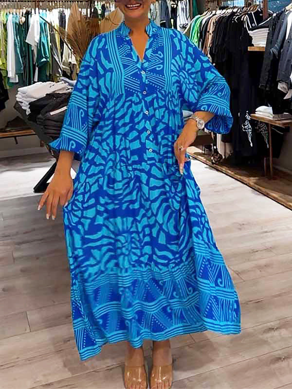 Roxana | Women's V Neck Long Sleeve Maxi Dress - Image 2