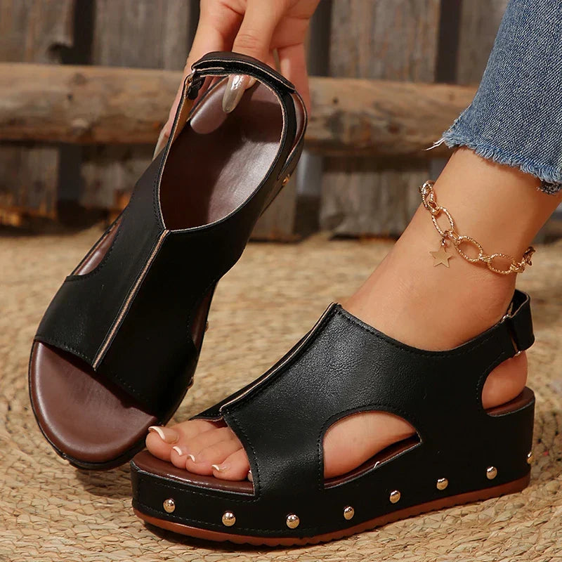 Roxanne | Women's Platform Studded Sandals - Image 2