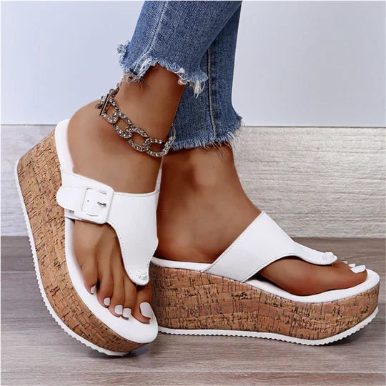 Saoirse | Women's Platform Wedge Thong Sandals - Image 2