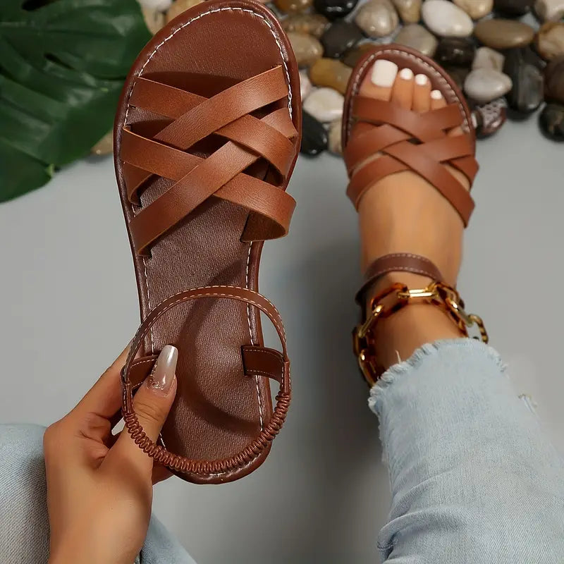 Senna | Women's Strappy Flat Sandals - Image 1
