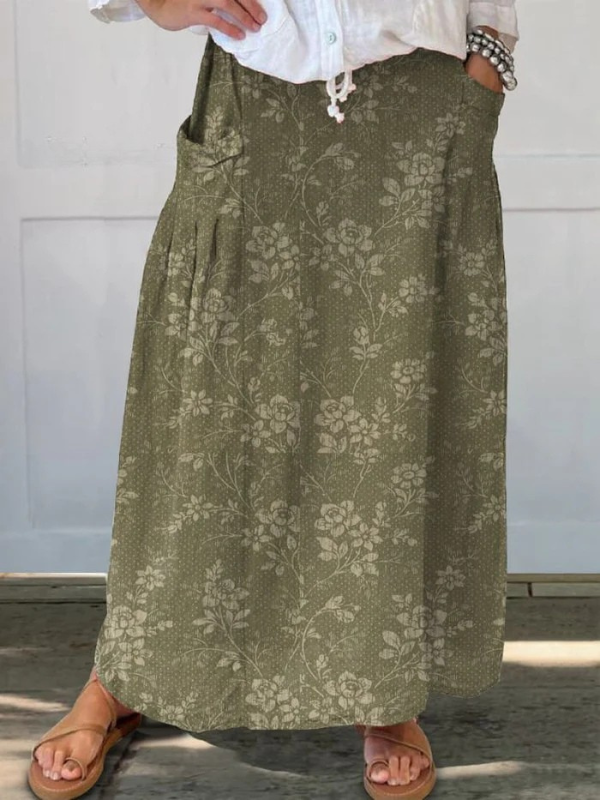 Seralynn | Women's Floral Maxi Skirt - Image 1