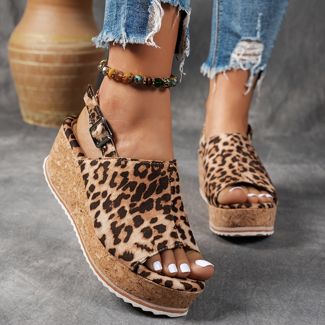 Seraphina | Women's Leopard Print Platform Sandals - Image 1