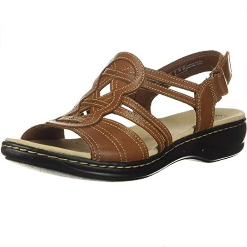 Seraphita | Women's Brown Comfort Strappy Sandals - Image 1