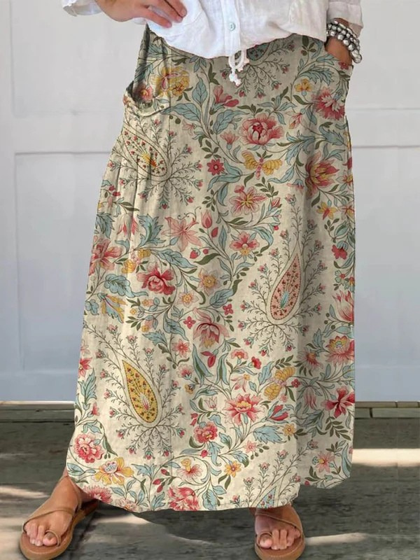 Seraphita | Women's Floral Print Maxi Skirt - Floral - Image 1