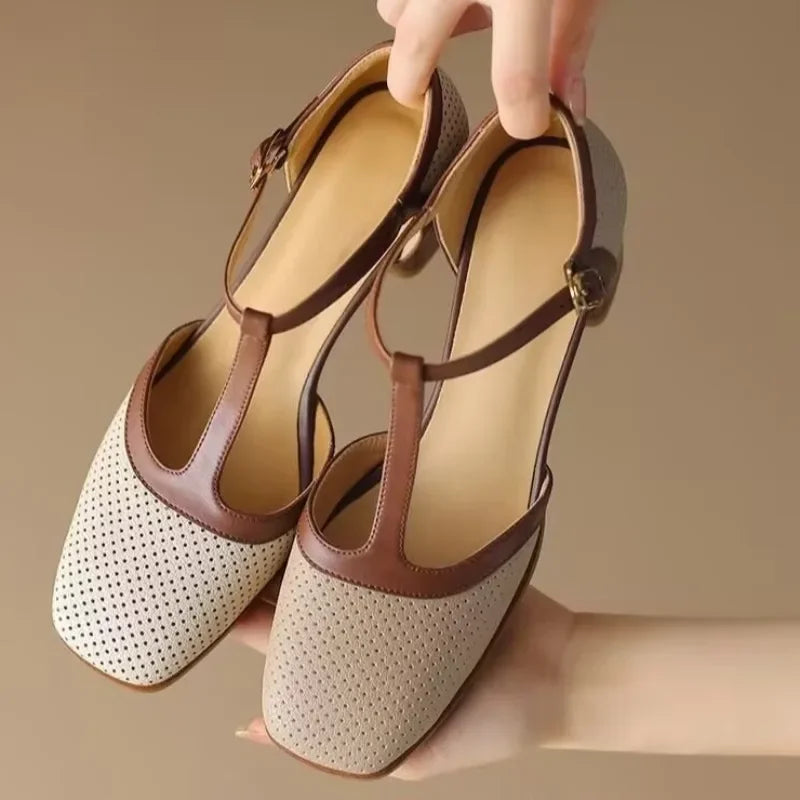Seraphita | Women's T-Strap Block Heel Pumps - Image 2