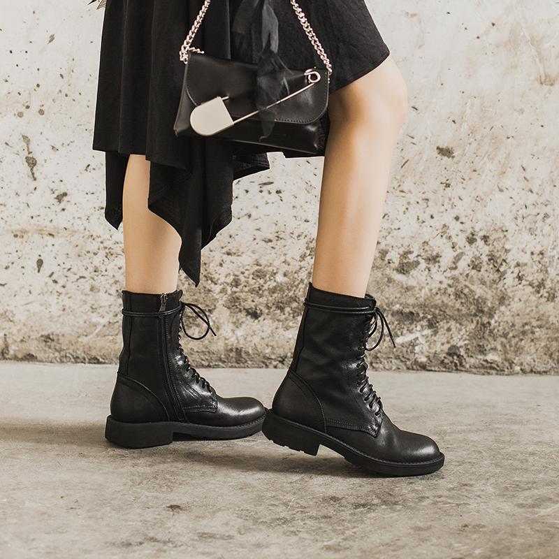 Siobhan | Women's Lace-Up Ankle Boots - Black - Image 1