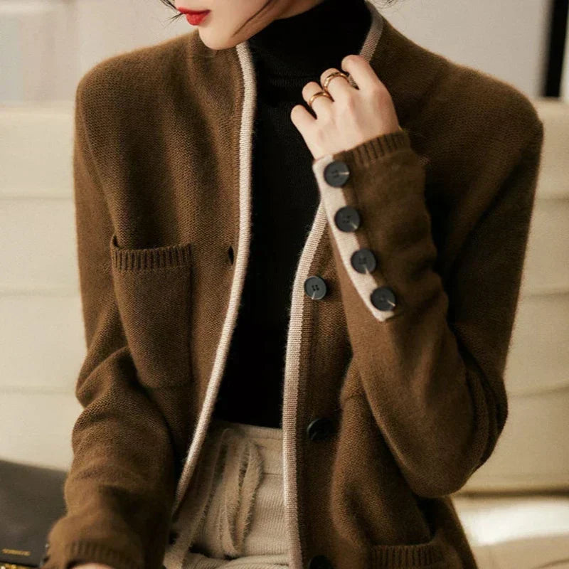 Solenne | Women's Button Front Long Sleeve Cardigan - Image 1