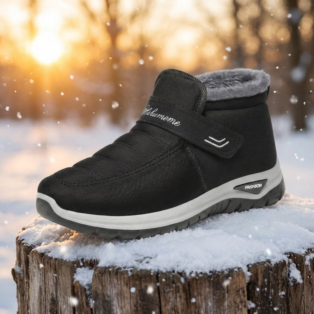 Sorwen | Women's Fur Lined Waterproof Winter Ankle Boot - Black - Image 1