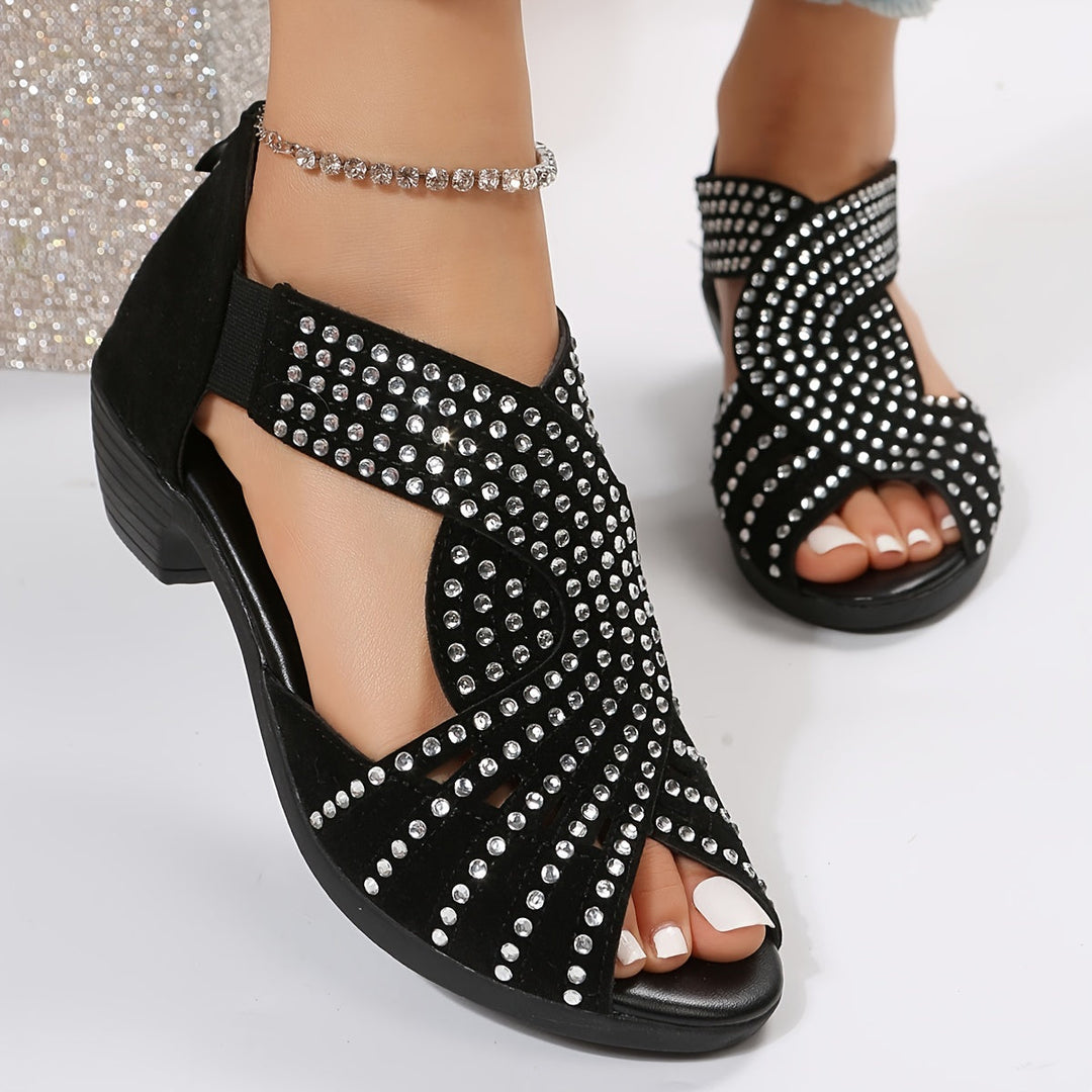Tallulah | Women's Studded Block Heel Sandals - Image 1