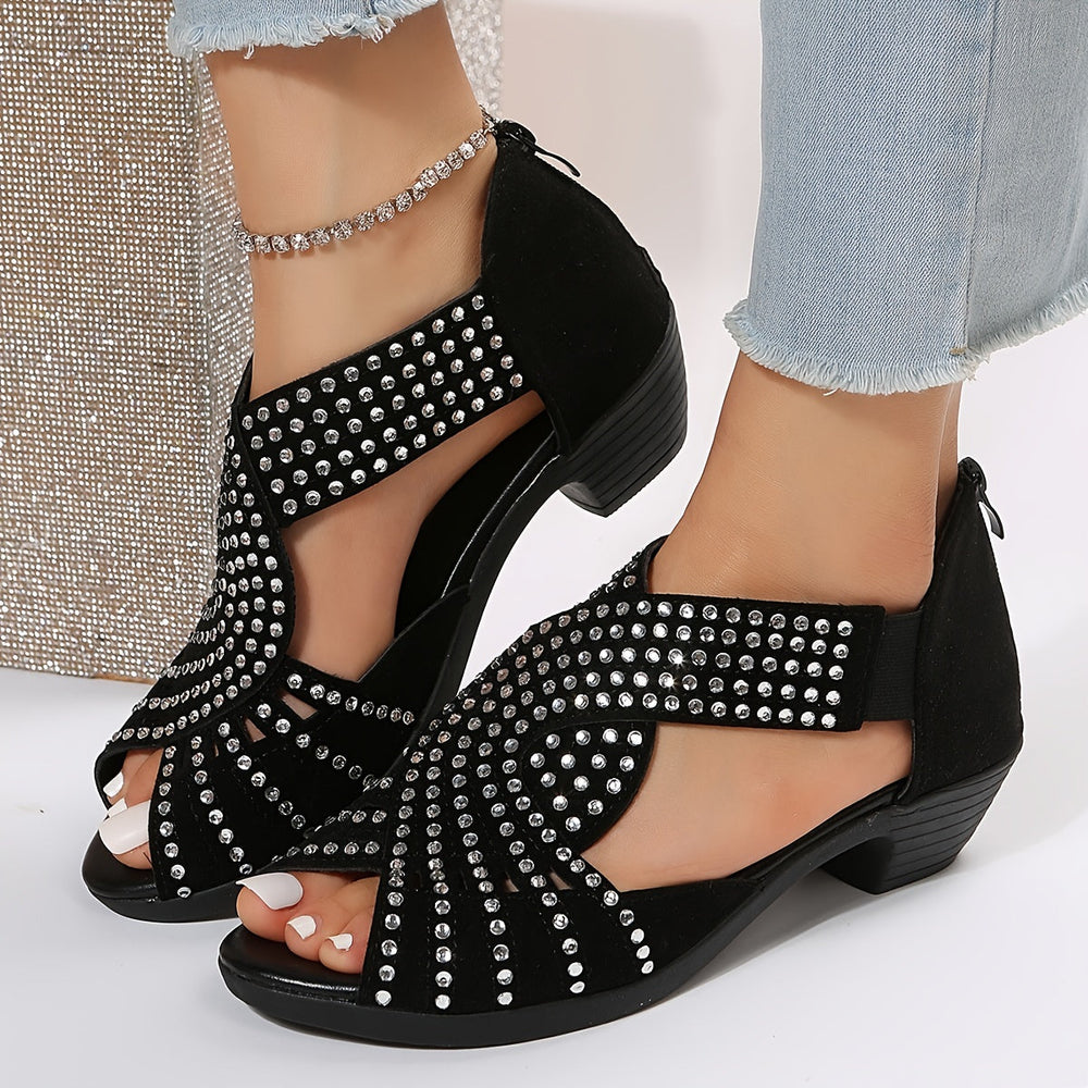 Tallulah | Women's Studded Block Heel Sandals - Image 2