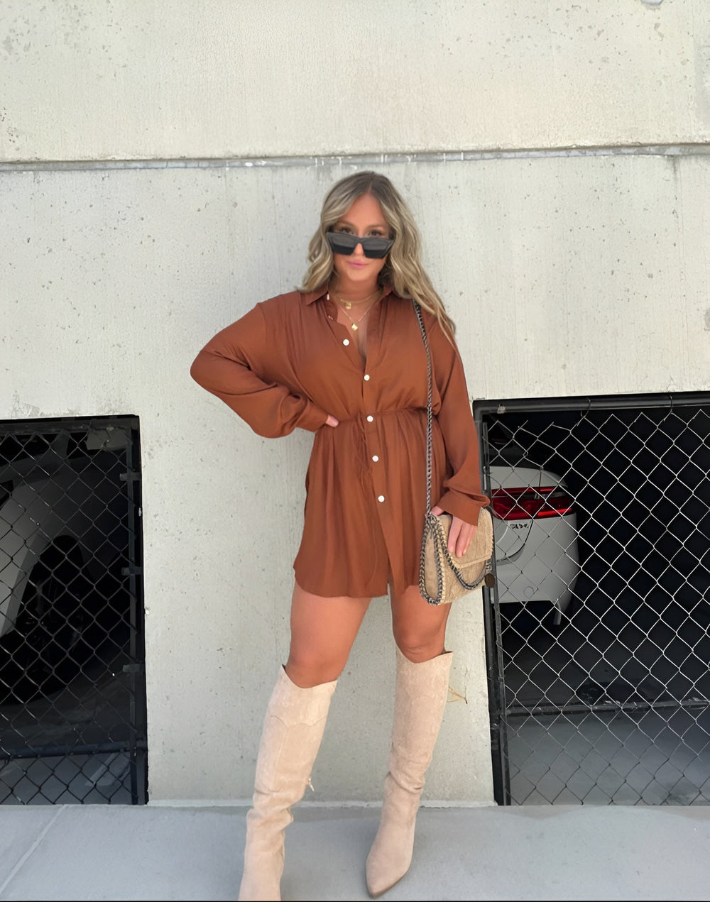 Tamsin | Women's Long Sleeve Button Down Shirt Dress - Image 2