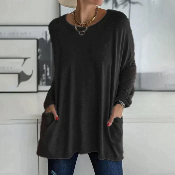 Tamsin | Women's Oversized Long Sleeve Tunic Top - Image 1