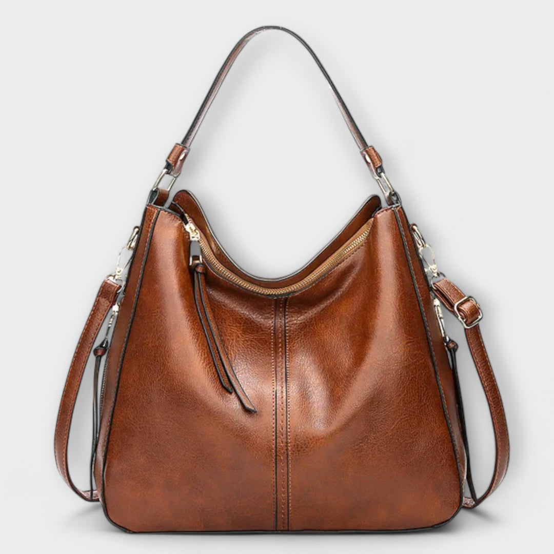 Thaddea | Women's Brown Hobo Shoulder Bag - Image 1