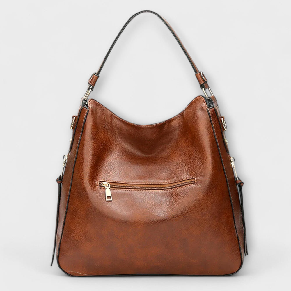 Thaddea | Women's Brown Hobo Shoulder Bag - Image 2