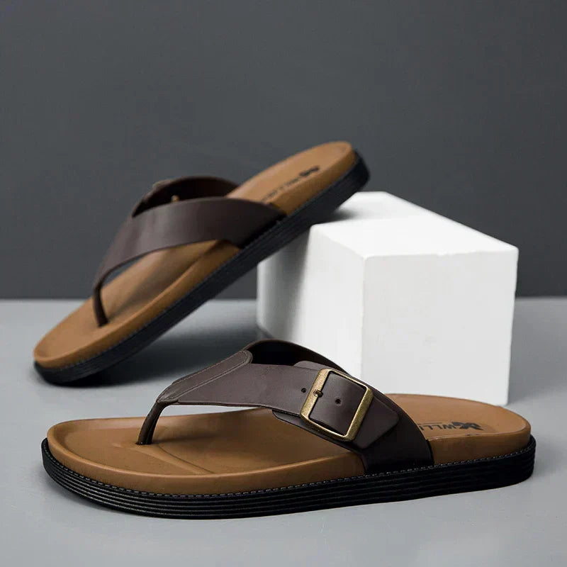 Thea | Women's Buckle Flip Flop Sandals - Image 1