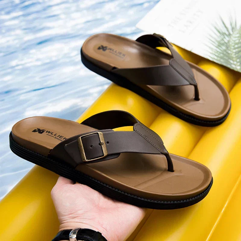 Thea | Women's Buckle Flip Flop Sandals - Image 2