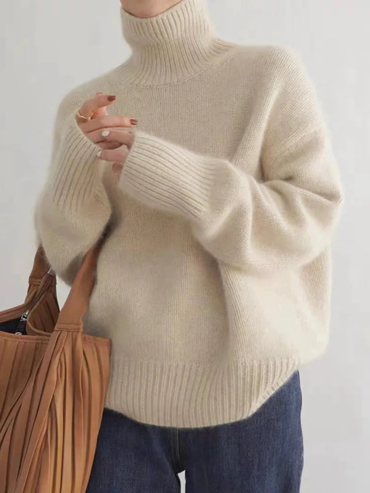 Thessaly | Women's Mock Turtleneck Long Sleeve Sweater - Image 1