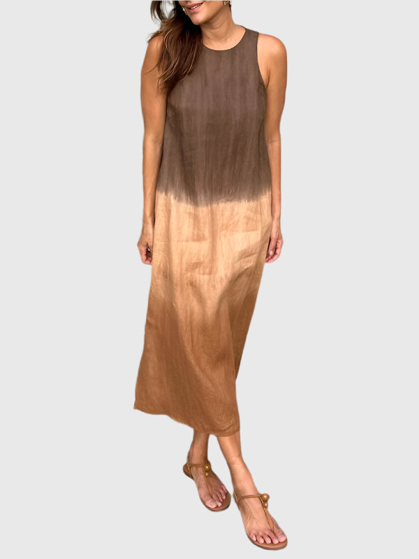 Thessaly | Women's Tie Dye Sleeveless Midi Dress - Image 1