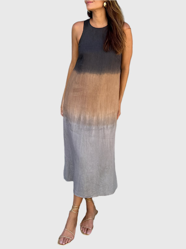 Thessaly | Women's Tie Dye Sleeveless Midi Dress - Image 2