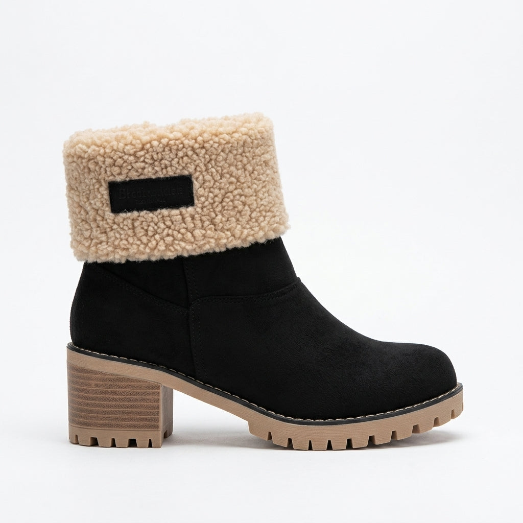 Tordis | Women's Chelsea Ankle Boots Sherpa Cuff - Black - Image 1