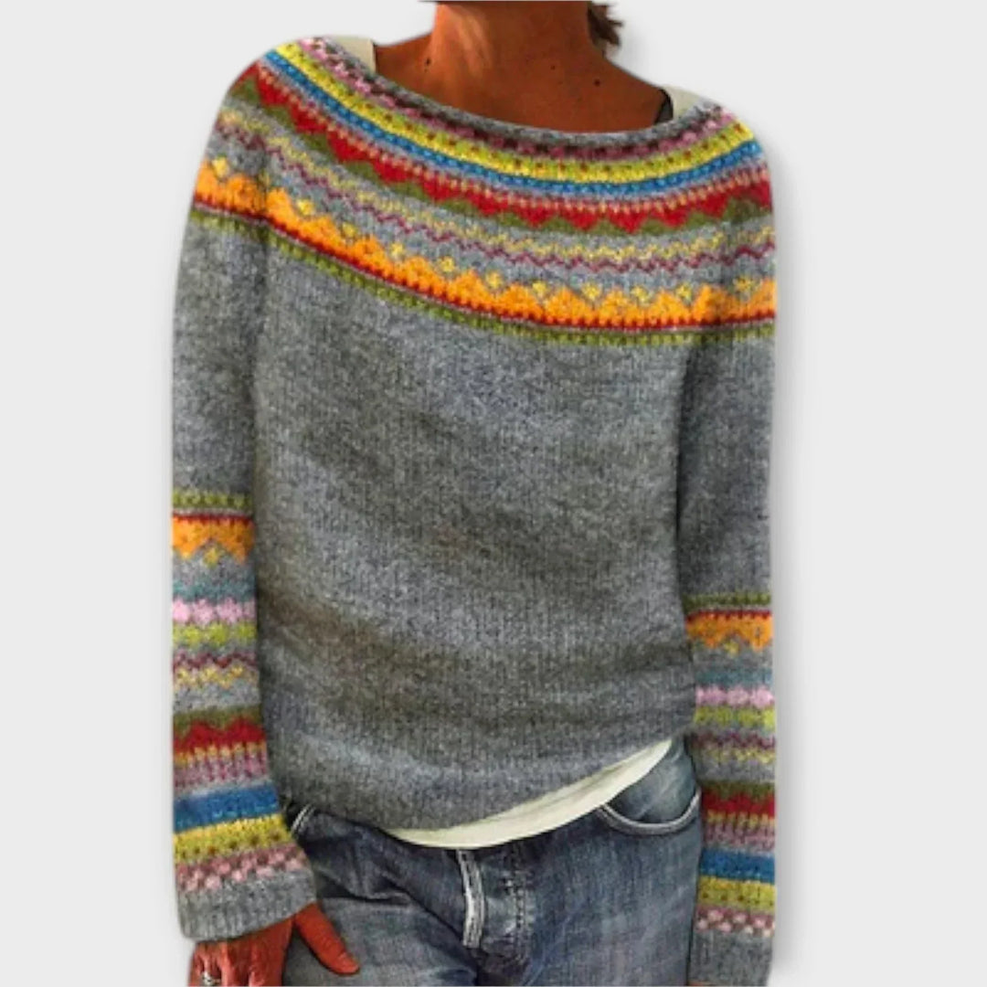 Valerine | Women's Fair Isle Long Sleeve Sweater - Image 1