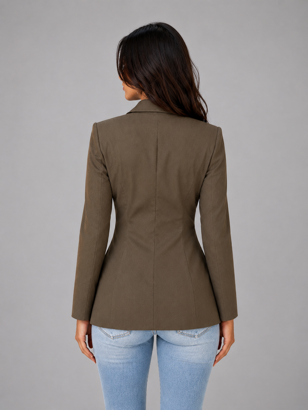 Varnell | Women's Tailored Blazer Fitted Jacket - Olive Green - Image 2
