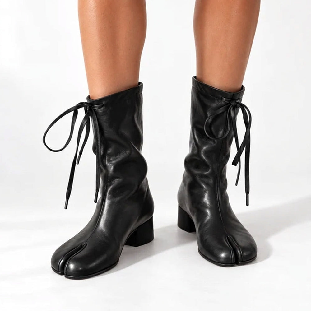 Veldris | Women's Winter Tabi Ankle Boots - Black - Image 2