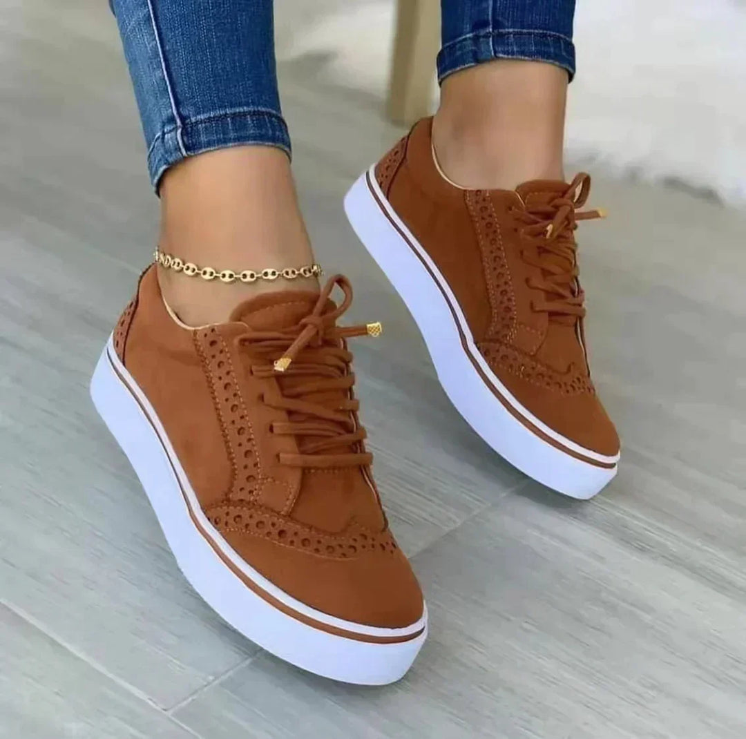 Veridiana | Women's Platform Brogue Lace-Up Sneakers - Image 1
