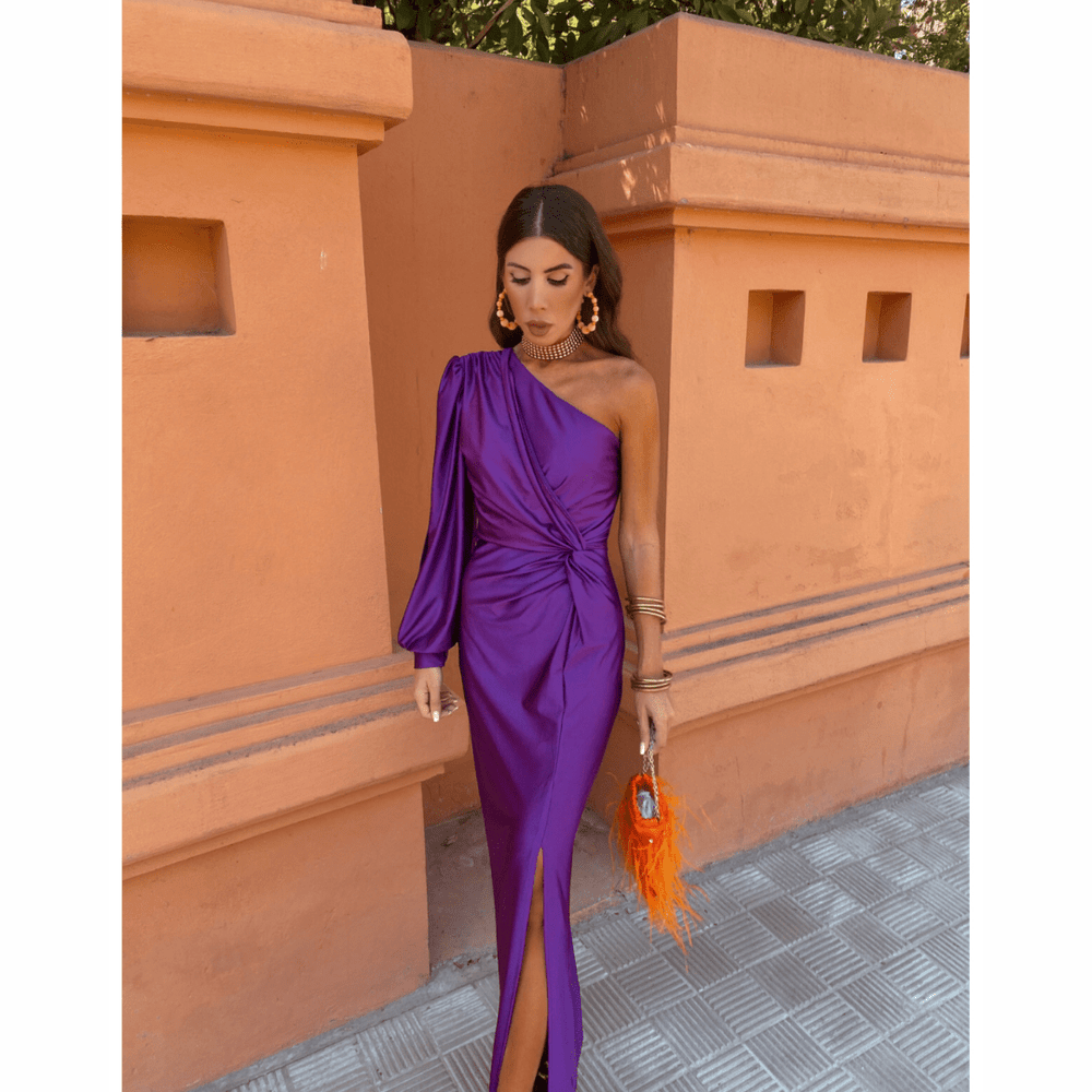 Veronica | Women's One Shoulder Maxi Dress - Image 2