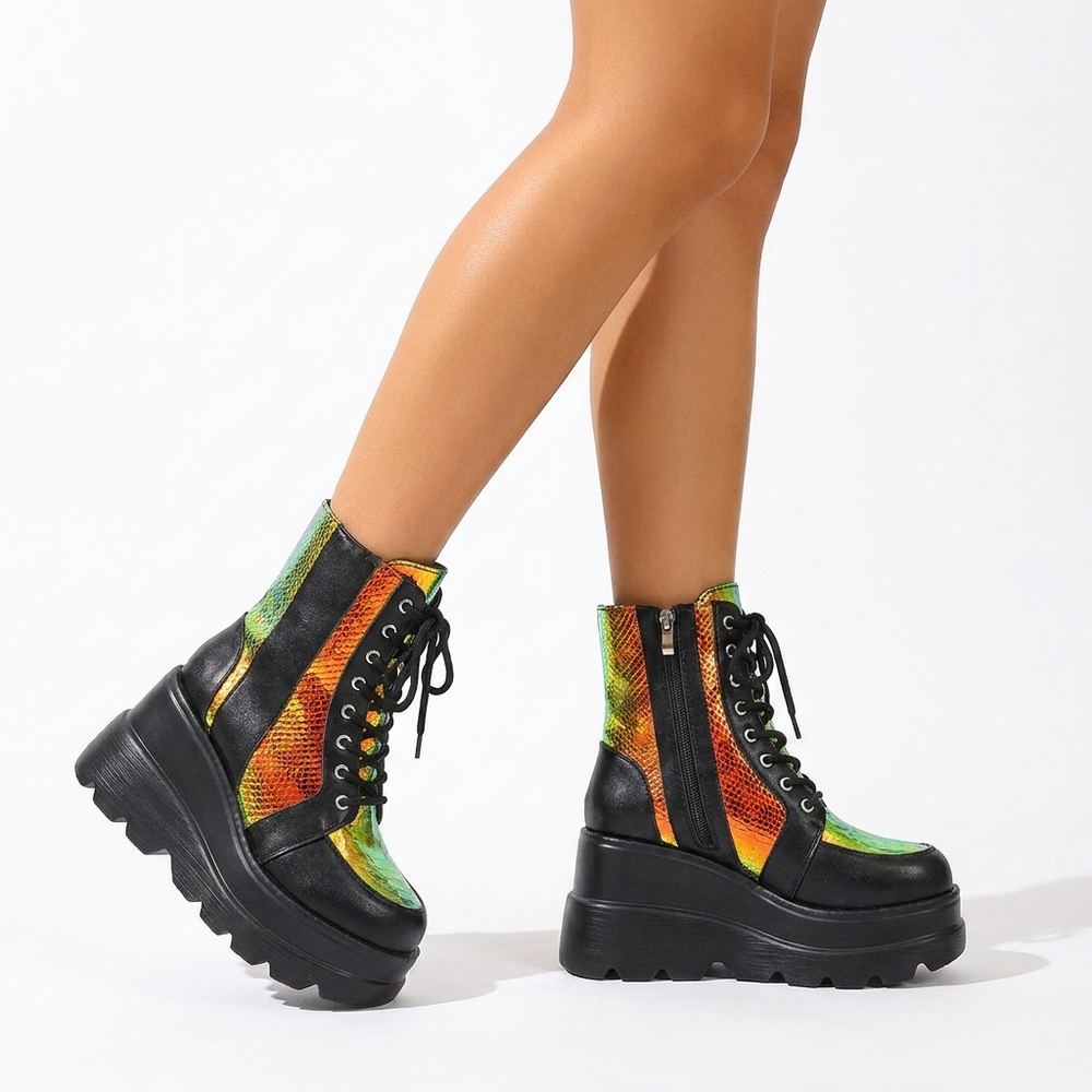 Vespara | Women's Platform Ankle Boots Wedge - Image 2