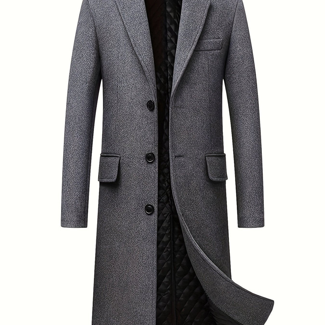 Vespelle | Women's Wool Wrap Coat Long Overcoat - Dark Grey - Image 1