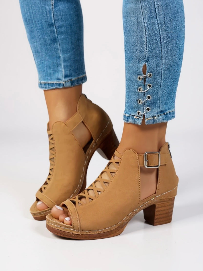 Vespera | Women's Lace-Up Block Heel Sandals - Image 4