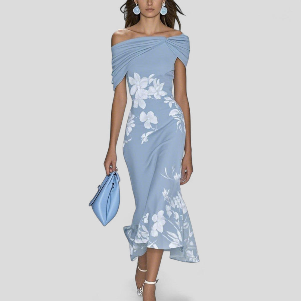 Vesperine | Women's Floral Off-Shoulder Midi Dress - Image 2