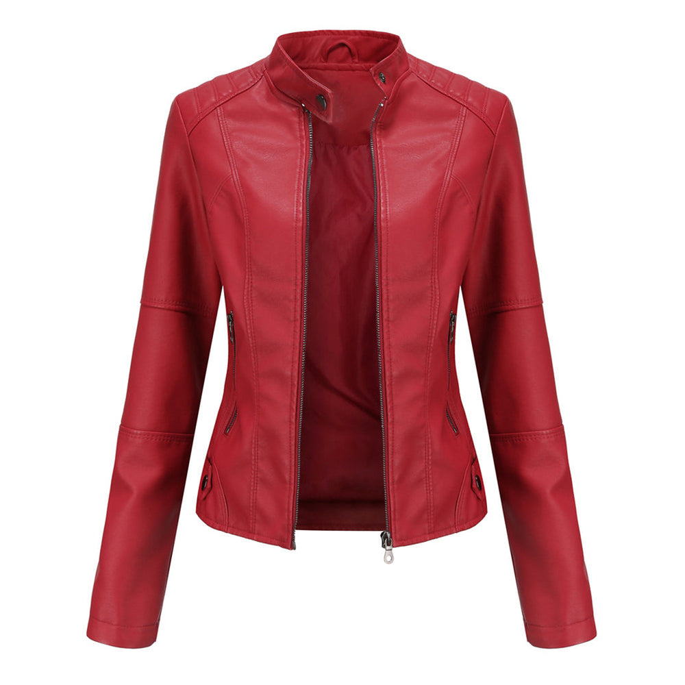 Vexara | Women's Leather Biker Jacket in Black - Black - Image 2