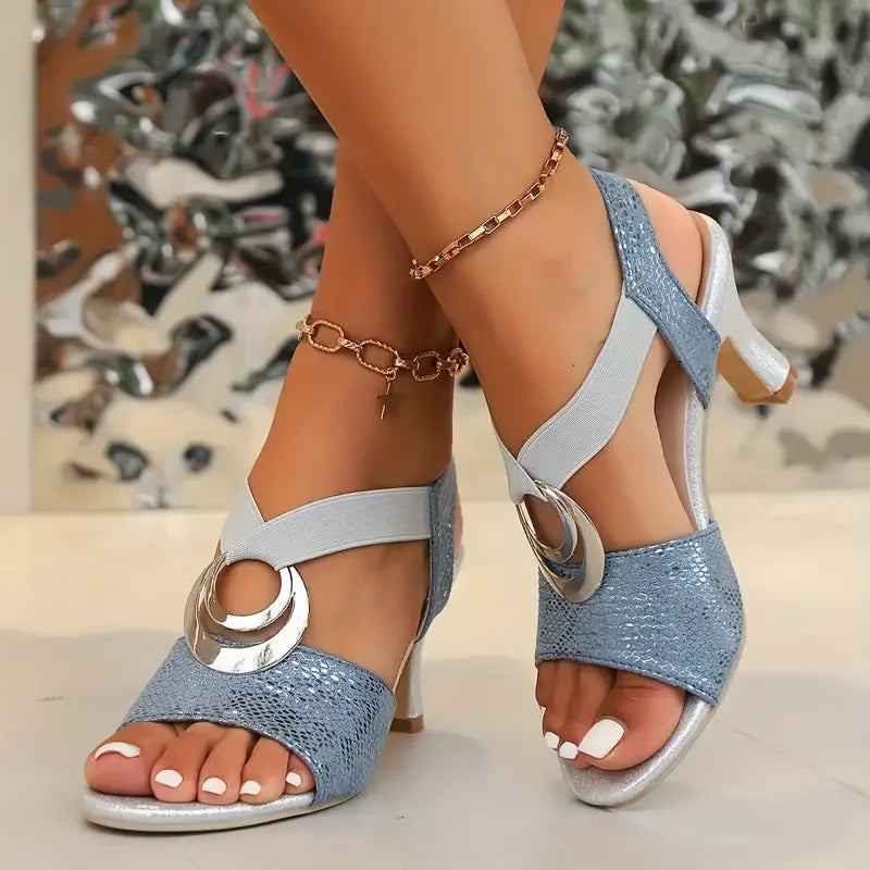 Viviana | Women's Black Ankle Strap High Heel Sandals - Image 2