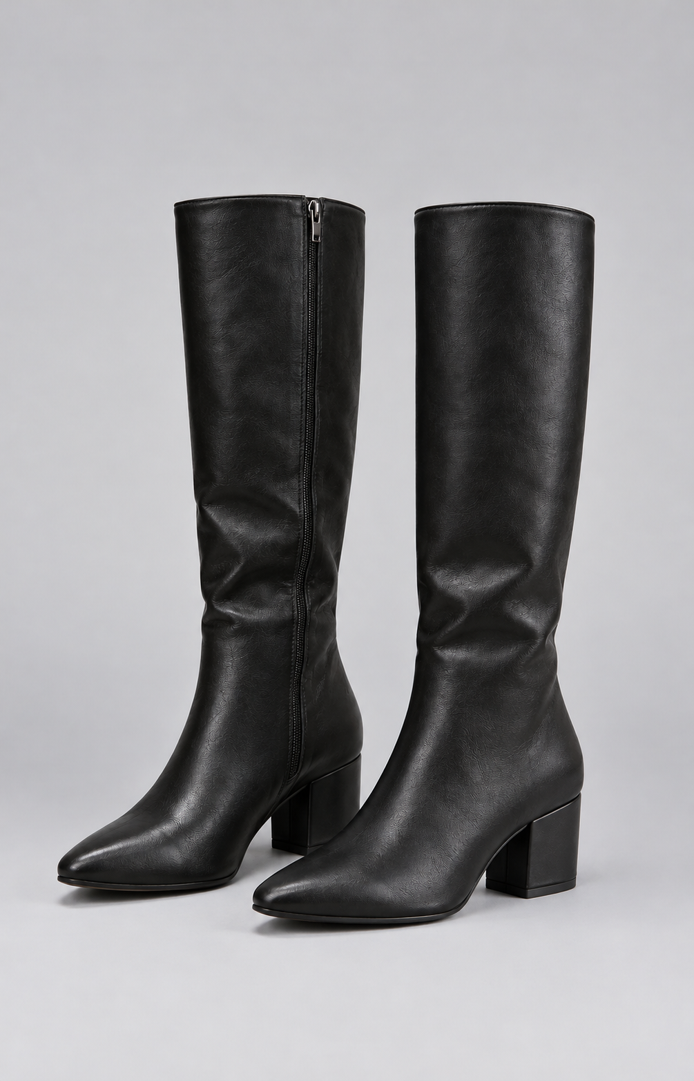 Vornlea | Women's Knee High Boots Block Heel - Black - Image 1