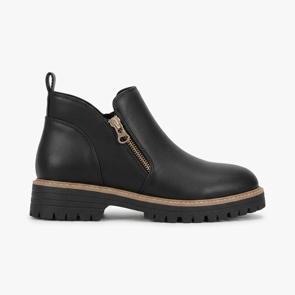 Vrenelle | Women's Chelsea Ankle Boots Side Zip - Black - Image 1