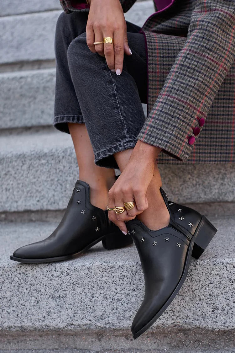 Wrenfield | Women's Star Studded Chelsea Ankle Boots - Black - Image 1