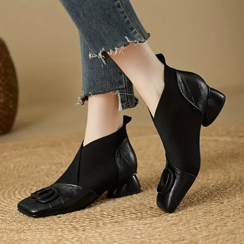 Wrenova | Women's Block Heel Ankle Boots - Brown - Image 2