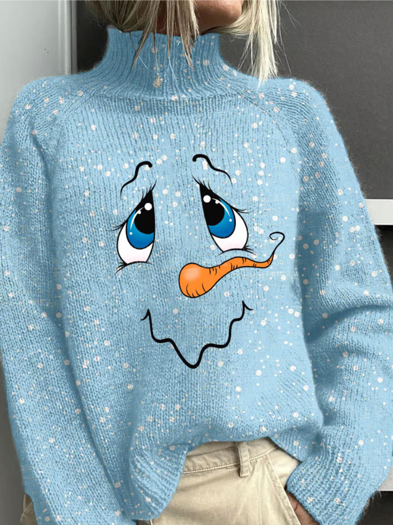 Wrenova | Women's Christmas Knit Jumper - Light Blue - Image 1