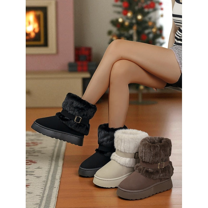 Wrenova | Women's Faux Fur Winter Snow Boots - Image 1