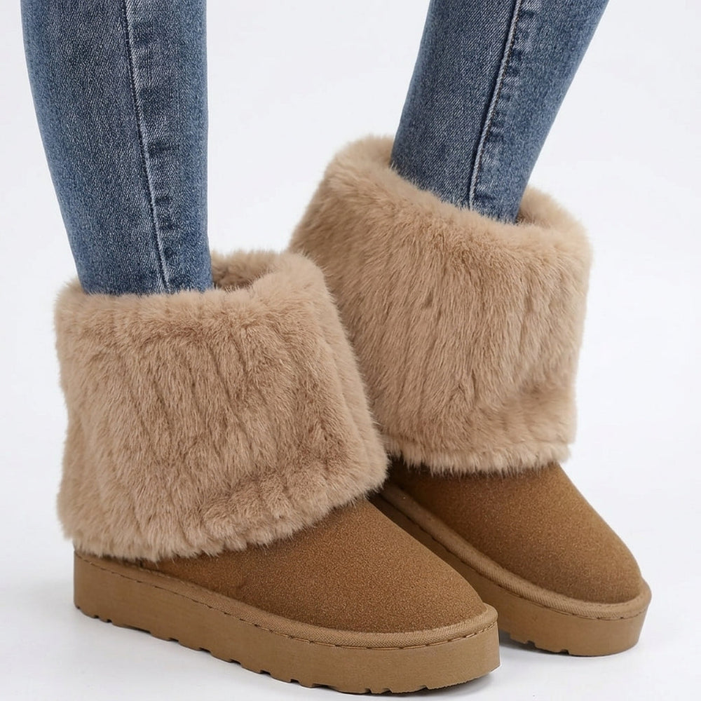 Wrenova | Women's Winter Boots Faux Fur Platform - Camel - Image 2