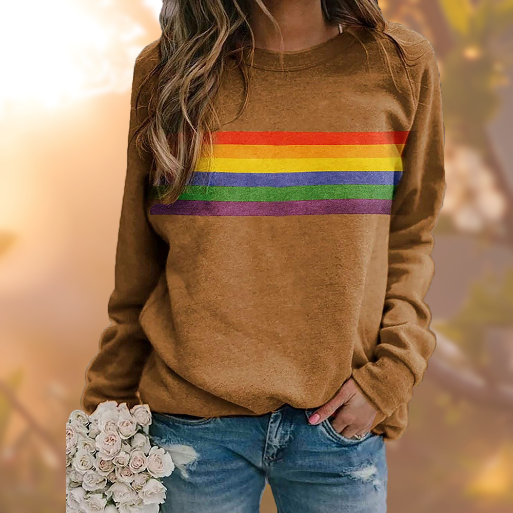 Wyndora | Women's Rainbow Crew Neck Jumper - Image 2